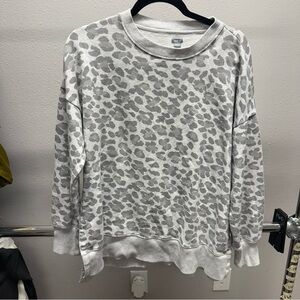 Aerie Light Gray Animal Print Sweatshirt